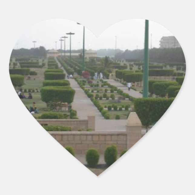 Benazir Park Scenic Landscape Print Heart Sticker (Front)