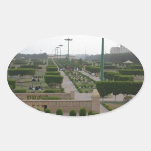 Benazir Park Scenic Landscape Print Oval Sticker