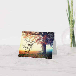 Bench and tree  It is well Card