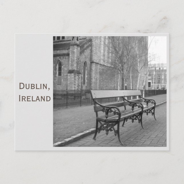 Bench at St Patrick's Cathedral, Dublin, Ireland Postcard (Front)