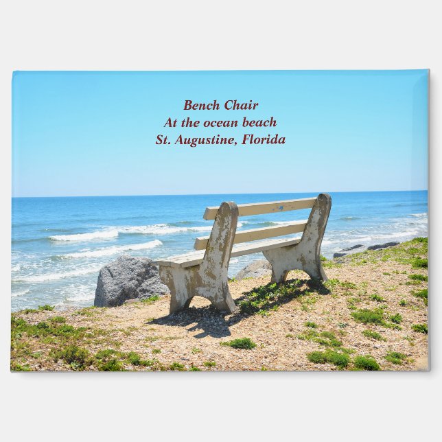 Bench chair overlooking the ocean magnet (Front)