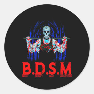 Bench Deadlift Squat Military Press Workout Bodybu Classic Round Sticker