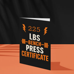 Bench Press Achievement Certificate for Gym