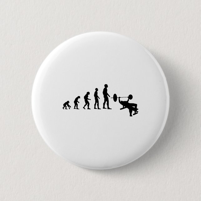 Bench Press Bodybuilding Funny Evolution Strength  6 Cm Round Badge (Front)