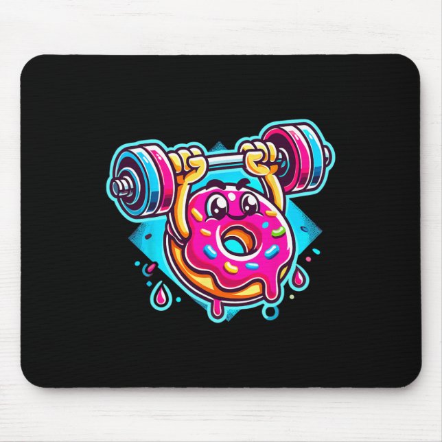 Bench Press Doughnut Weightlifting Bodybuilding Fi Mouse Pad (Front)