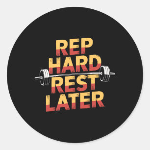 Bench Press Exercise Bodybuilding Fitness Workout Classic Round Sticker