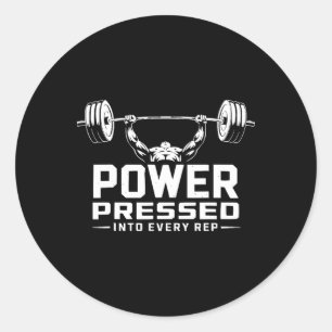 Bench Press Exercise Bodybuilding Fitness Workout Classic Round Sticker