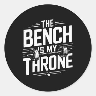 Bench Press Exercise Bodybuilding Fitness Workout Classic Round Sticker