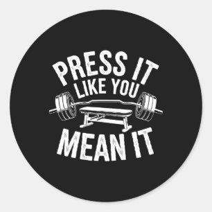 Bench Press Exercise Bodybuilding Fitness Workout Classic Round Sticker