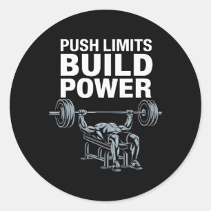 Bench Press Exercise Bodybuilding Fitness Workout Classic Round Sticker