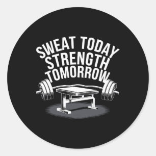 Bench Press Exercise Bodybuilding Fitness Workout Classic Round Sticker