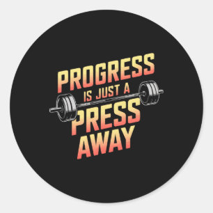 Bench Press Exercise Bodybuilding Fitness Workout Classic Round Sticker