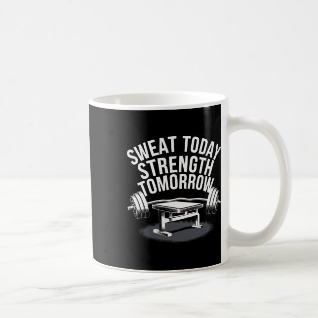 Bench Press Exercise Bodybuilding Fitness Workout  Coffee Mug (Right)
