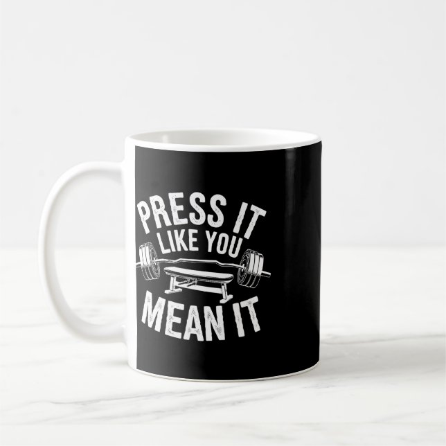 Bench Press Exercise Bodybuilding Fitness Workout  Coffee Mug (Left)