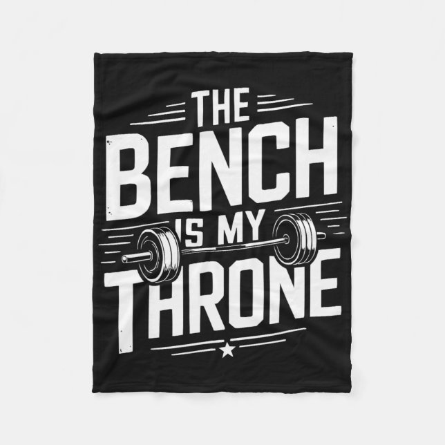 Bench Press Exercise Bodybuilding Fitness Workout  Fleece Blanket (Front)