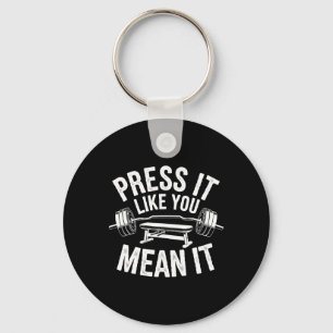 Bench Press Exercise Bodybuilding Fitness Workout Key Ring