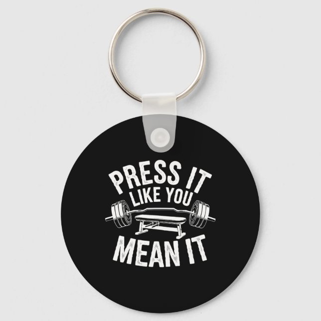 Bench Press Exercise Bodybuilding Fitness Workout  Key Ring (Front)