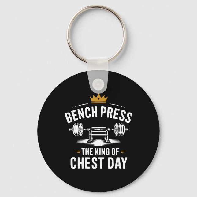 Bench Press Exercise Bodybuilding Fitness Workout  Key Ring (Front)