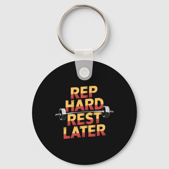 Bench Press Exercise Bodybuilding Fitness Workout  Key Ring (Front)
