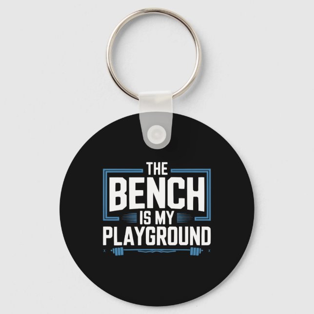 Bench Press Exercise Bodybuilding Fitness Workout  Key Ring (Front)