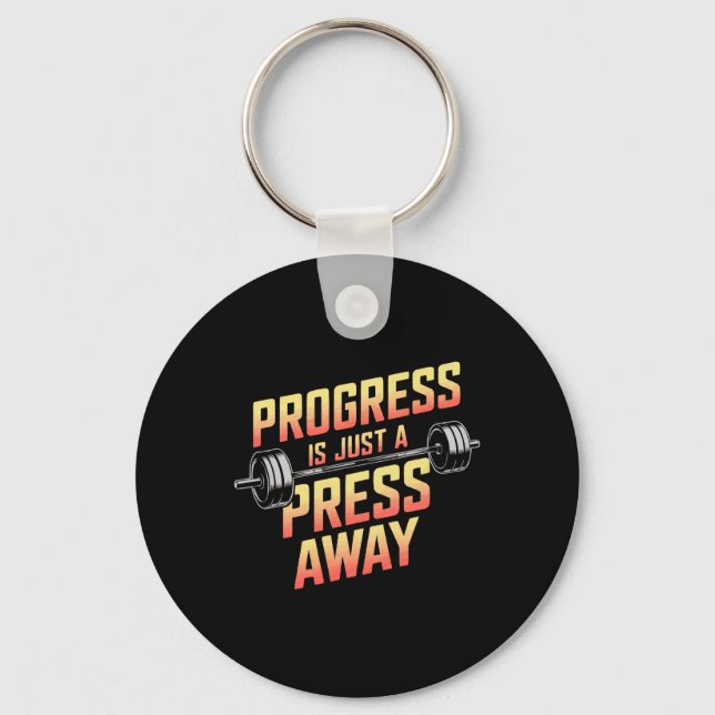 Bench Press Exercise Bodybuilding Fitness Workout  Key Ring (Front)