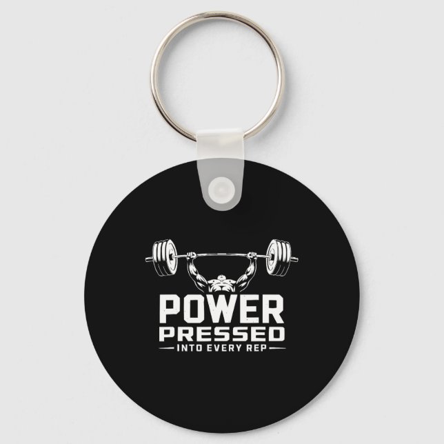 Bench Press Exercise Bodybuilding Fitness Workout  Key Ring (Front)