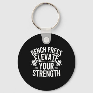 Bench Press Exercise Bodybuilding Fitness Workout Key Ring