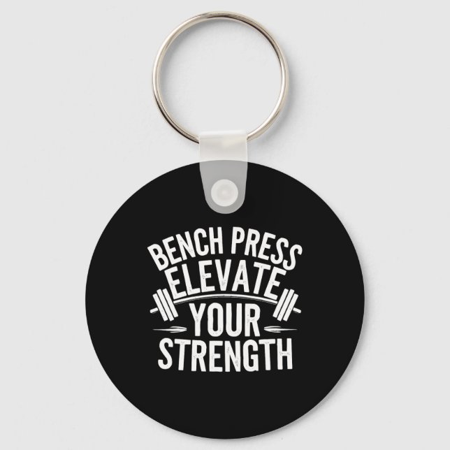 Bench Press Exercise Bodybuilding Fitness Workout  Key Ring (Front)