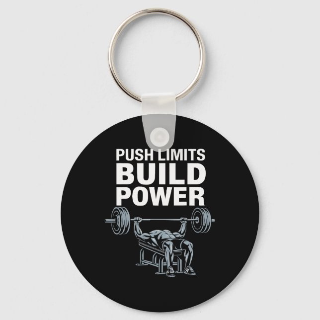 Bench Press Exercise Bodybuilding Fitness Workout  Key Ring (Front)