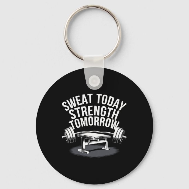 Bench Press Exercise Bodybuilding Fitness Workout  Key Ring (Front)