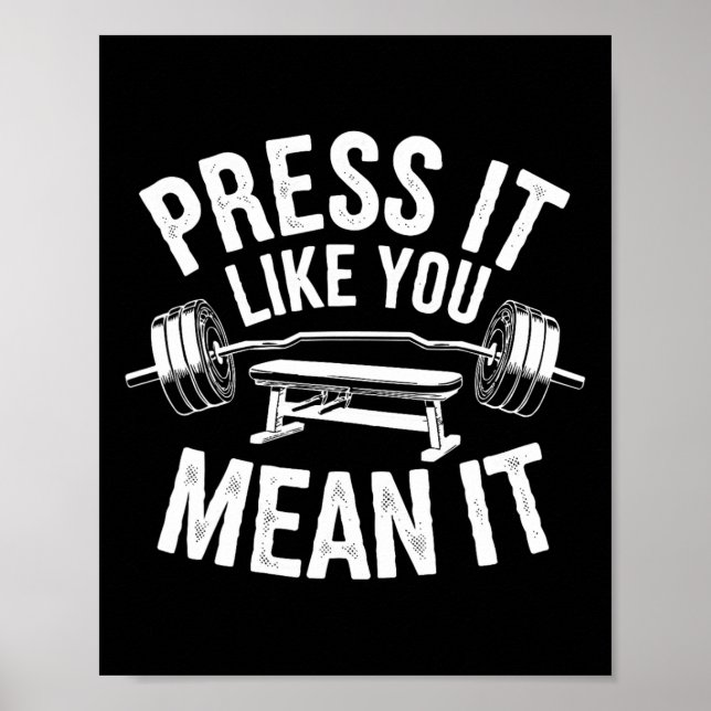 Bench Press Exercise Bodybuilding Fitness Workout  Poster (Front)