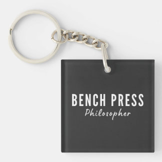 Bench Press Philosopher Gym T-Shirt Key Ring