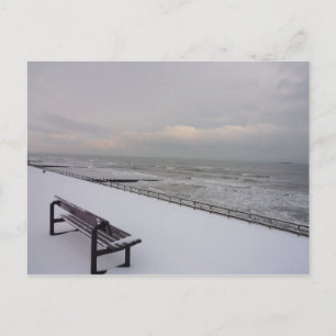 Bench, Snow and Sea Postcard