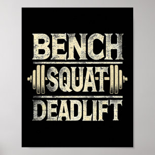 Bench Squat Deadlift Rbell Bodybuilding Poster
