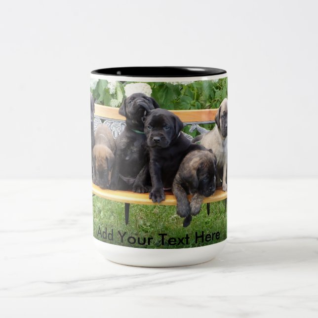 Benched Puppies Two-Tone Coffee Mug (Center)