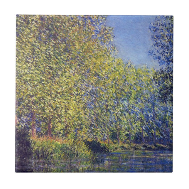 Bend in Epte River near Giverny by Claude Monet Ceramic Tile (Front)