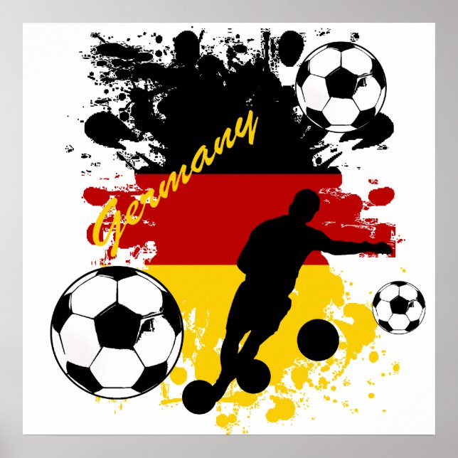 Bend it Germany Soccer balls splash gear Poster (Front)