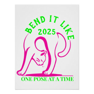 Bend It Like 2025: Yoga Cat Fun  Poster