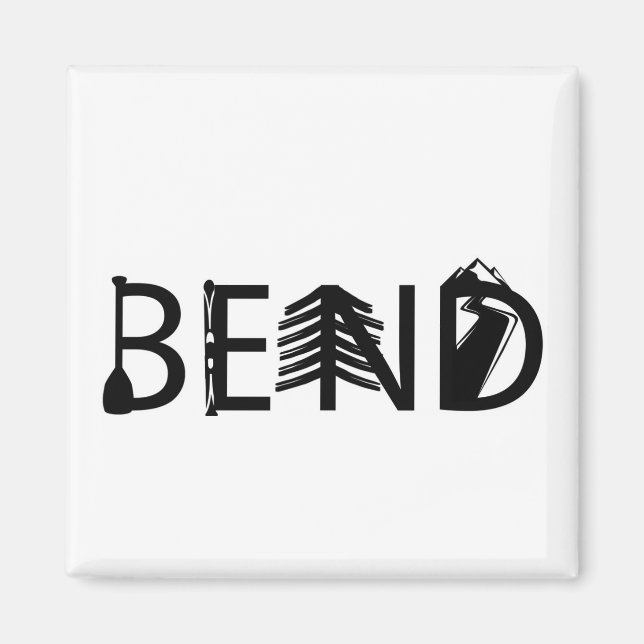 Bend Oregon Activity Letters Button Magnet (Front)