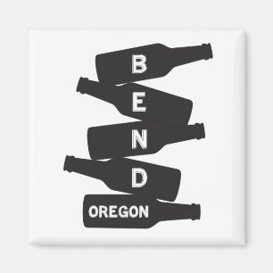 Bend Oregon Beer Bottle Stack Logo Magnet