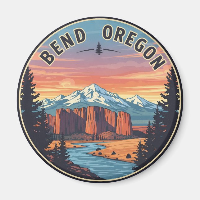 Bend Oregon coast Travel Postcard Magnet (Front)