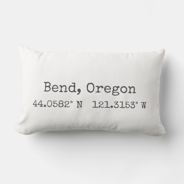 Bend, Oregon Coordinates Lumbar Pillow (Front)