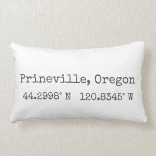 Bend, Oregon Coordinates Lumbar Pillow