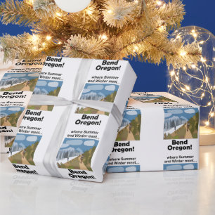 Bend Oregon Dual Season Vibe Weekend Getaway Party Wrapping Paper