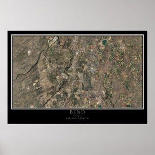 Bend Oregon From Space Satellite Map Poster