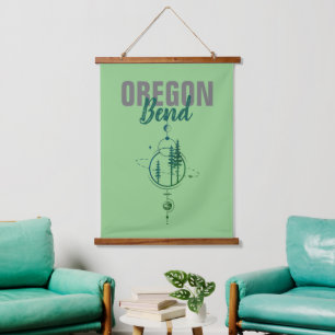 Bend Oregon Geometric Planets & Trees  Hanging Tapestry