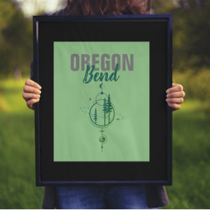 Bend Oregon Geometric Planets &  Trees    Poster