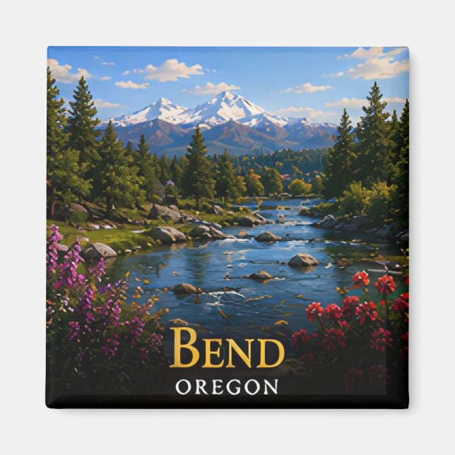 Bend Oregon High Desert & Cascade Trails 🗺️ Magnet (Front)