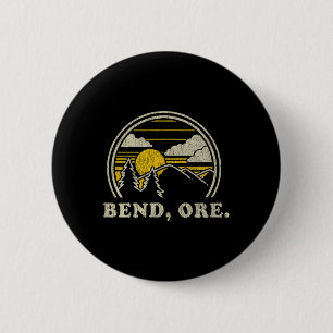 Bend Oregon Or T Shirt Vintage Hiking Mountains Te 6 Cm Round Badge