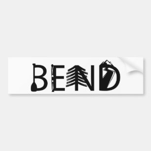 Bend Oregon Outdoor Activity Letters Logo Bumper Sticker